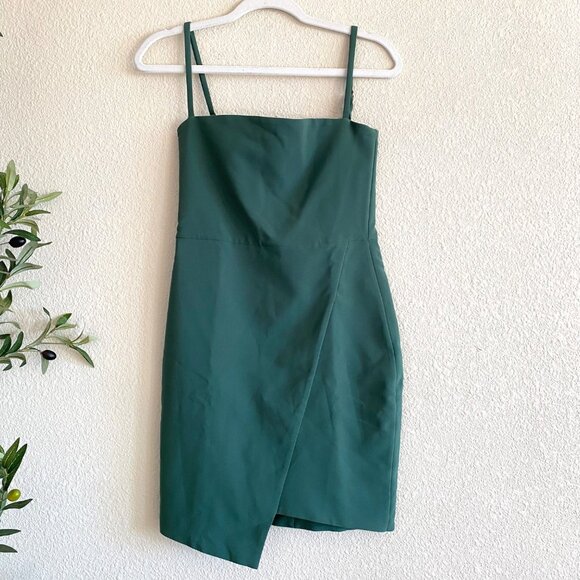 Nookie Billie Square Neck Fitted Bodycon Cocktail Mini Dress Khaki Green - Picture 4 of 8